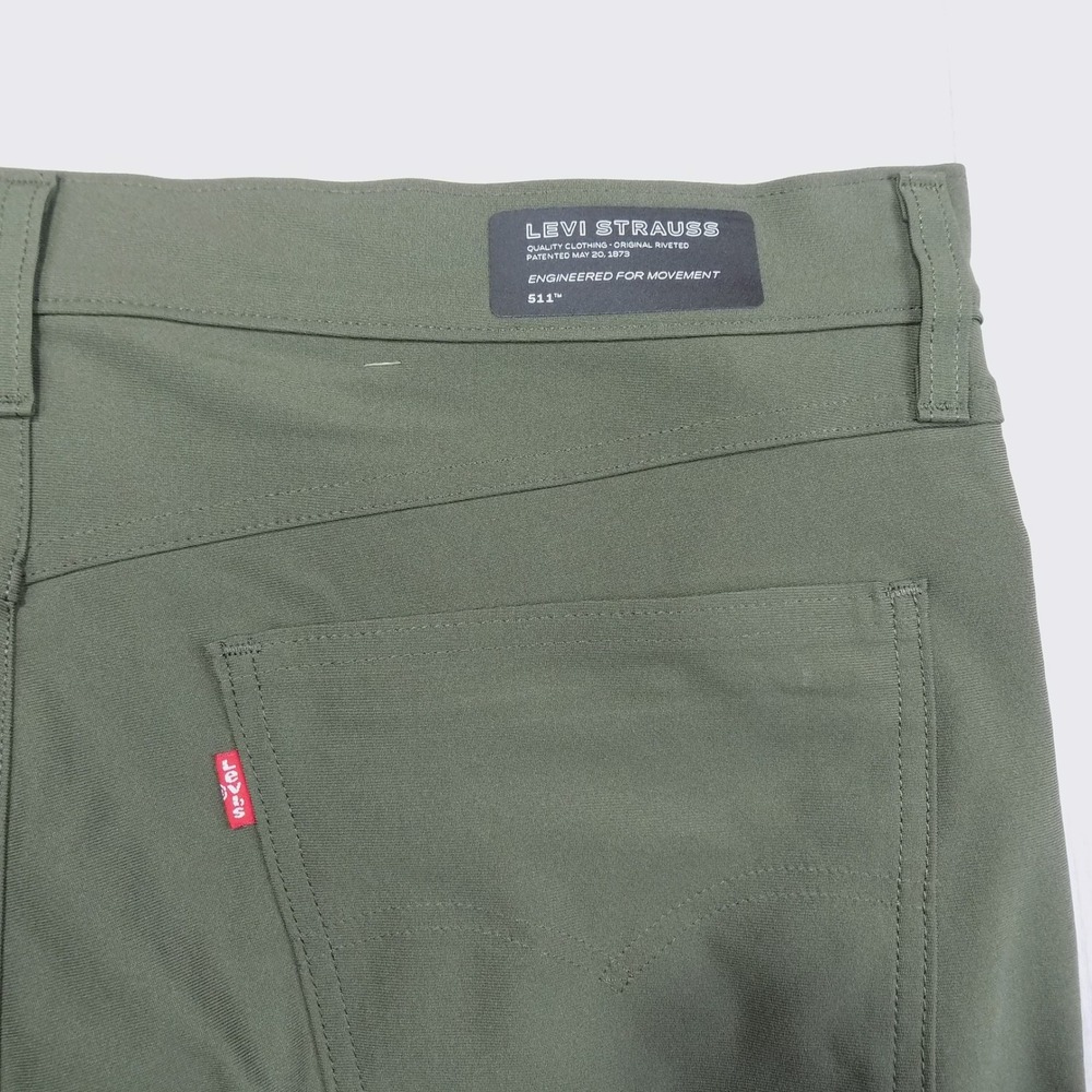 Levi's 511 Slim Pants Mens 36x30 Olive Green Engineered for Movement Stretch